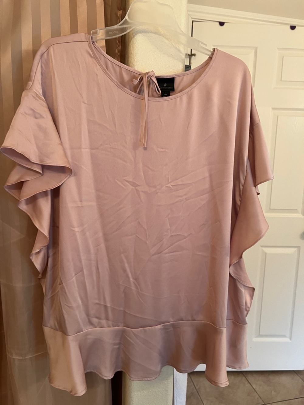 W by Worth Dusty Rose Ruffle Sleeve Blouse